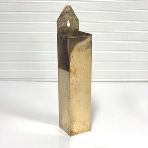 Vintage brass wall mount long matchstick holder